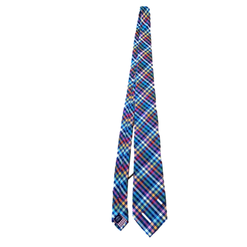 Charles Trywhitt Rainbow Plaid Silk Tie. Pristine!